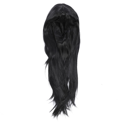 Black Wig with Bangs Fashionable High Temperature Synthetic Easy to Wear for Women Cosplay Party