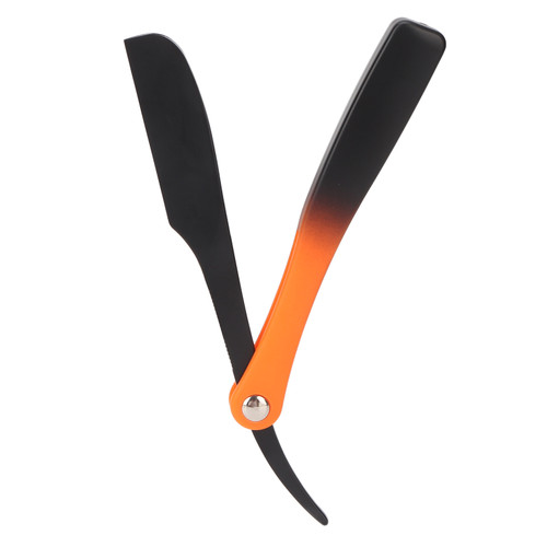 Straight Edge Trimmer Professional Manual Gradient Alloy Foldable Straight Edge Blade for Barber Black