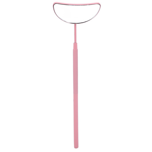 Eyelash Extension Mirror Detachable Handle Moon Shaped Stainless Steel Eyelash Makeup Mirror Pink