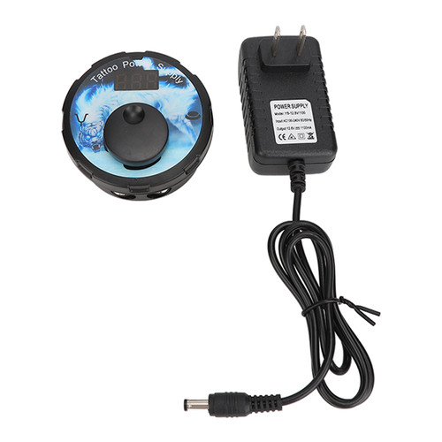 Tattoo Power Supply 3‑12V Adjustable LED Display Blue Digital Tattoo Power Supply 100‑240V US Plug