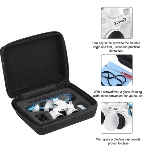 Dental Binocular Loupes 3.5X 420mm Dental Magnifier Optical Glass Dentists Surgical Loupes