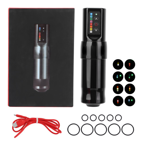 Wireless Charging Tattoo Pen Portable Coreless Motor Voltage Adjustable Tattoo Machine PenBlack