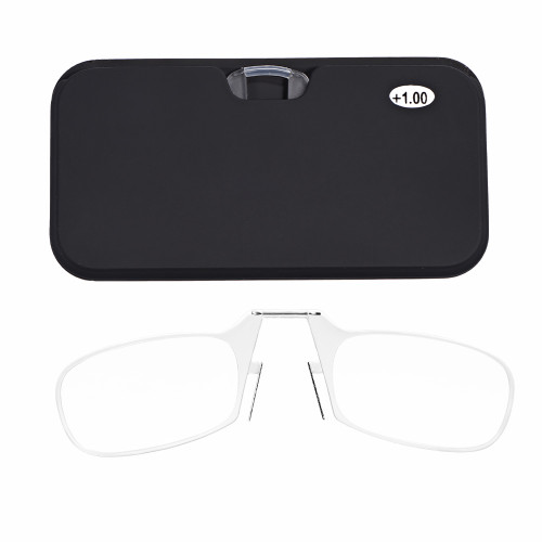 Portable Clip Nose Reading Glasses Presbyopic Glasses Folding Key Chain Case 200