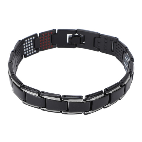 Titanium Steel Magnet Bracelet Men Women Fashionable Magnetic Therapy Bracelet Jewelry Gift for Party(Black Silver )