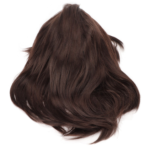 Men Wig Short Brown Straight Breathable Inner Mesh Soft Fluffy Deform Resistant Male Wig