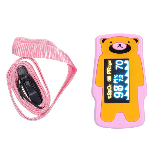 Digital Fingertip Pulse Oximeter OLED Blood Oxygen Saturation Monitor with Lanyard for Children