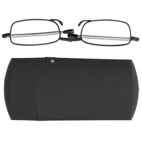 Foldable Blue Light Blocking Reading Glasses Presbyopic Glasses for Elderly Reading(+200 Square Frame Black)