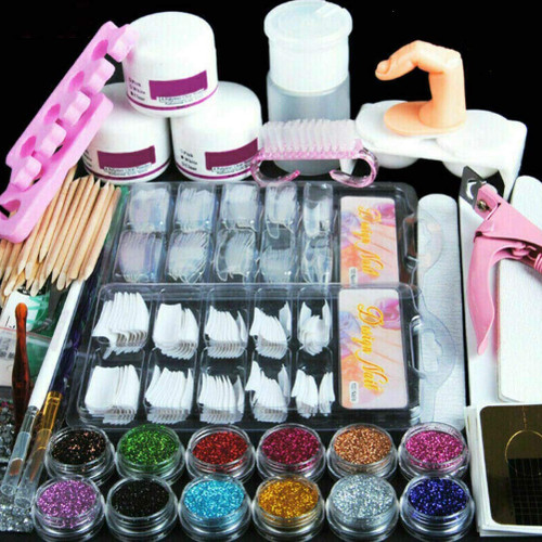 Nail Art Set Acrylic Nail Powder Brush Nail Art Tools Kit Set for Home Salon Use