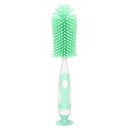 Silicone Milk Bottle Nipple Cleaning Brush 360° Rotary Bottle Brushes Cleaner（Green)