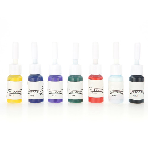 5ml/Bottle 7 Colors Tattoo Makeup Ink Natural Pigment Ink Professional Beauty Body Art Inks