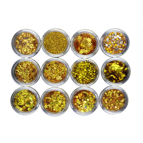 Eyes Makeup Scrub Glitter Decoration Stickers DIY Art Sequins Gold