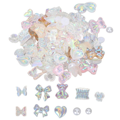 Nail Art Decoration Cute Shiny Delicate Bow Bear Shaped Nail Ornament Accessories for Home Nail Salon