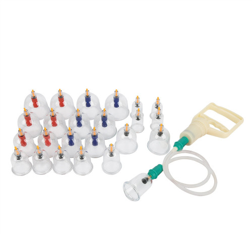 24pcs U shape Cups Chinese Vacuum Cupping Set Massage Therapy Suction Acupuncture