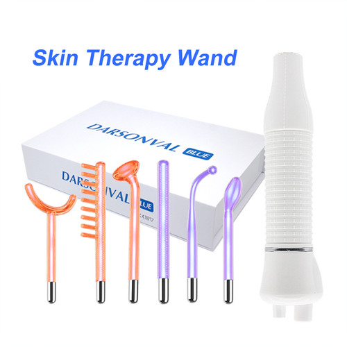 High Frequency Facial Spa Machine with LED Light Electrode Glass Tube Wand Face Skin Care Wand Comb Acne Remover