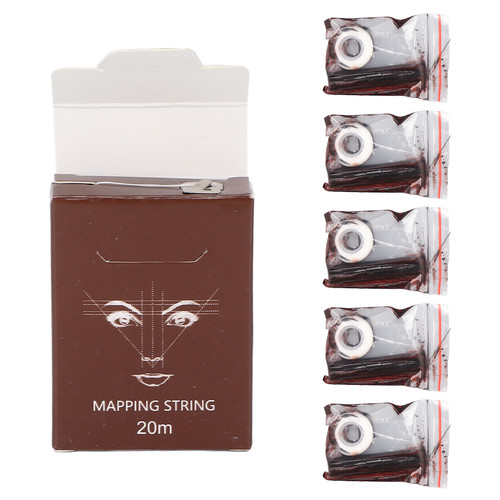 5pcs Professional Eyebrow Mapping String Set Symmetrical Eyebrow Microblading String ToolBrown Ink