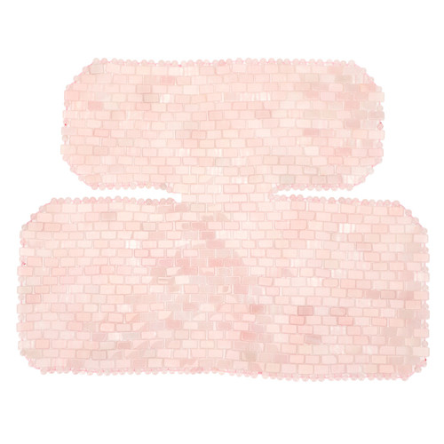 Rose Quartz Neck Chest Massager Soothing Stress Relief Pink Rose Quartz Neck Massager for SPA Fatigue Reduction