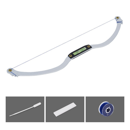 Eyebrow Ruler Bow Tool Bubble Leveler Positioning Balance Thread Eyebrow Mapping Ruler Bow for Makeup Silver