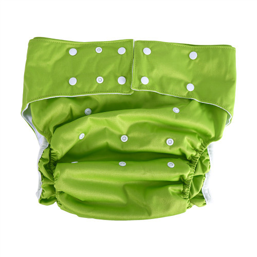 1PC Washable Adult Incontinent Care Reusable Cloth Diaper Adjustable Size Nappy Pants (Green)