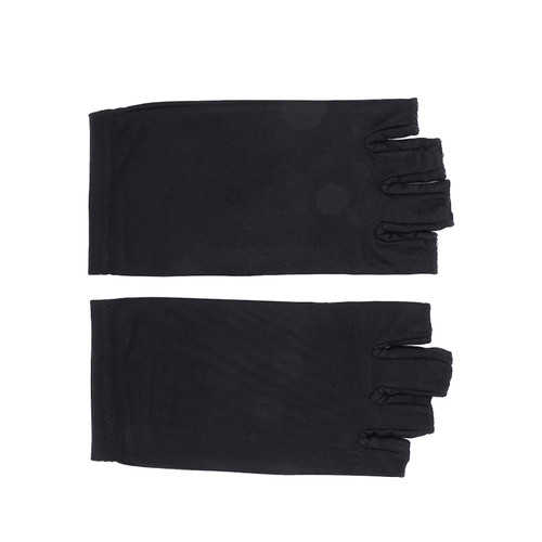 UV Nail Gloves Fluorescent Black Fingerless Anti Black UV Light Nail Protective Gloves Nail Tools