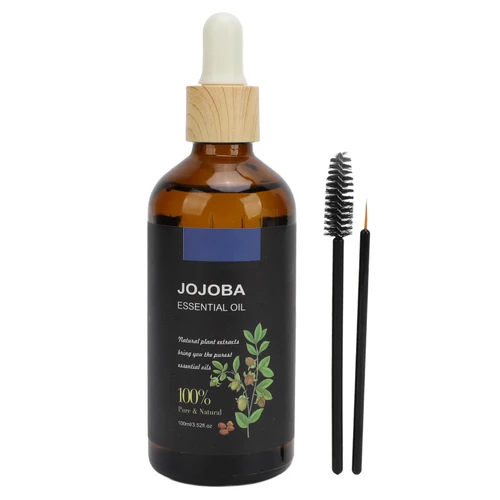 Jojoba Essential Oil Moisturizing Deeply Nourishing Jojoba Carrier Oil for Relieves Fatigue with 2pcs Brush 100ml