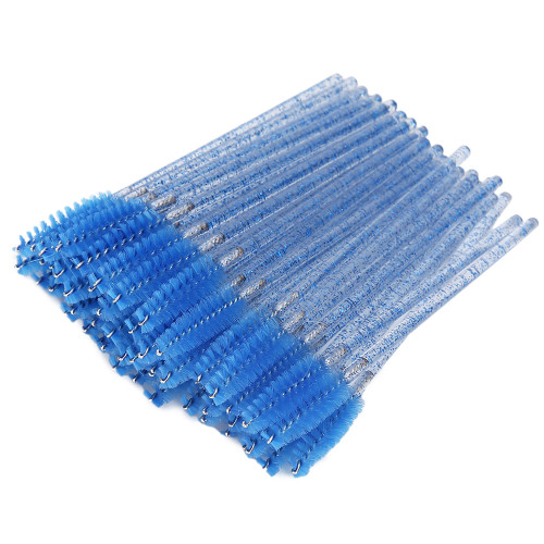 50pcs Nylon Makeup Brush Mascara Wands Eyelash Eyebrow Disposable Portable BrushDark Blue