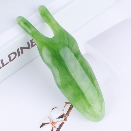 Nose Massager Resin Beeswax Eye Beauty Stick Facial Massage Tool Nose Bridge ScrapingEmerald Green