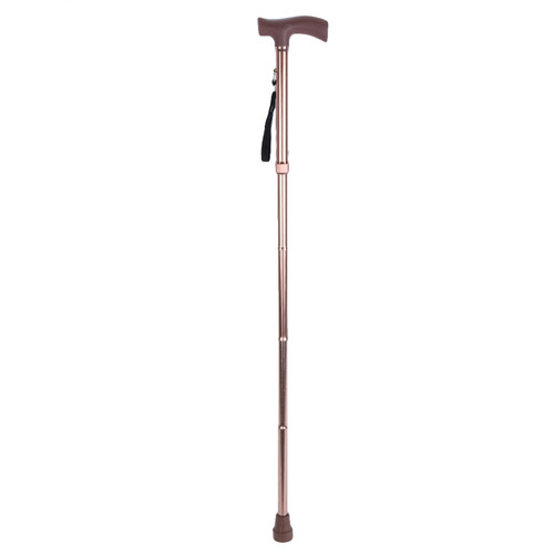 Alloy Foldable Elderly Safety Walking Stick Guide Blind Cane Crutch Bronze Adjustable Length