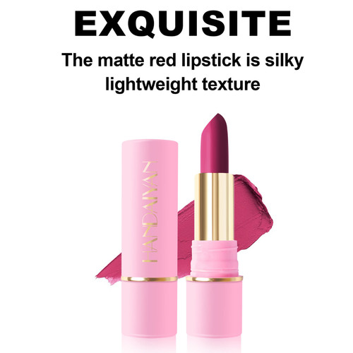 HANDAIYAN 5pcs Matte Lipstick Set Waterproof Long Lasting Non-stick Cup Lipstick Kit Velvet Matte Finish Highly Pigmented for Women Lip Makeup