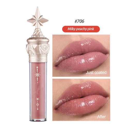 Star Stick Lip Gloss Lipstick Water Gloss Film Mirror Lip Glaze Long Lasting and Waterproof Glass Lip Gloss