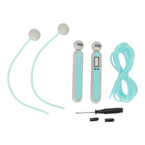 Workout Jumping Rope Digital Length Adjustable Intelligent Counting Weighted 360 Degree Rotation Cordless Jump Rope Blue