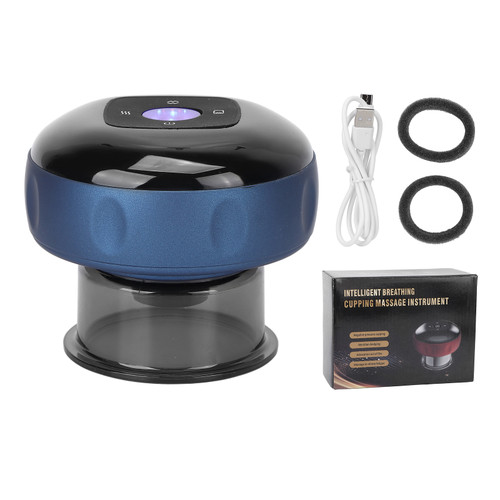 Electric Cupping Therapy Massager Machine Professional Smart Cups Therapy Scraping Tools for Pain ReliefBlue