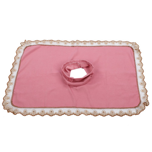 Spa Massage Table Head Cover Sheet Massage Bed Coverlet   with Hole for Beauty ShopPink