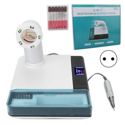 Dust Collector Manicure Dust Laboratory Equipment LED Light Dental Vacuum Cleaner for Nail Dust Polishing Machine 100‑240V EU Plug