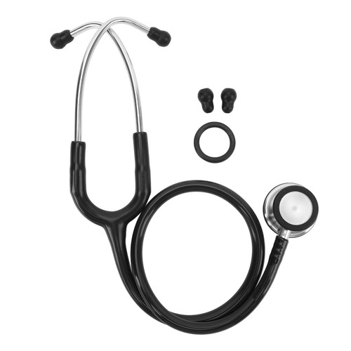 Dual Use Dual Head Stethoscope Lightweight Stainless Steel Stethoscope for Adults Children Home Use Black