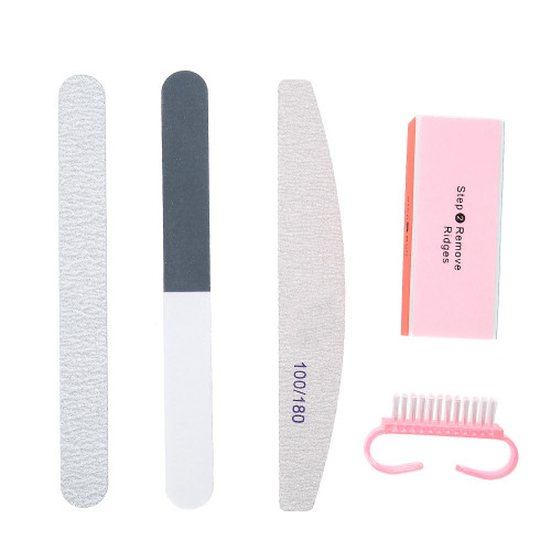 5pcs/Set Nail Files Powder Brush Durable Buffing Grit Accessories UV Gel Polish Tools