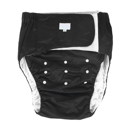 Adult Diaper Reusable Elderly Incontinence Nappy Washable Adjustable Diaper Pants404 Black