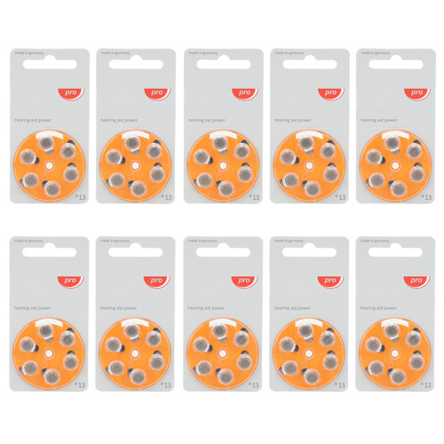 60pcs Long Lasting Power Hearing Device Battery Zinc Air Sound Aid Battery for ITC Hearing Device E13
