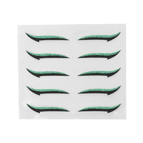 Eyeliner Stickers Colorful Reusable Waterproof Self Adhesive Eyeliner Stickers for Weddings Dance PartiesGreen