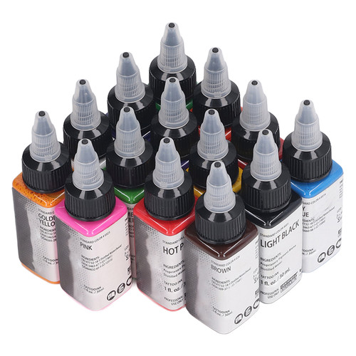 Tattoo Ink Set 14 Color 30ml/bottle Professional Kit for Artist Hobbyists Novice Practice