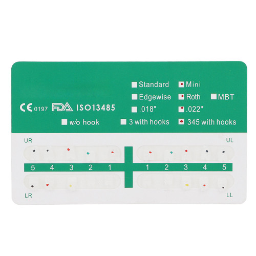 20pcs Dental Orthodontics Brackets Ceramic Roth 0.22 3-4-5 Hooks Teeth Correction Brace Support