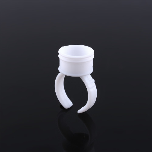 100pcs Disposable Glue Ring Pallet Holder for Eyelash Extension White Plastic Glue Pallet Tatt