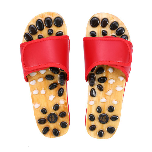 Reflexology Naturopathy Foot Massage Slippers Acupuncture Health Care Massage Shoes (Red 38)