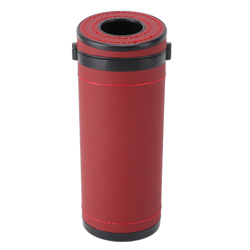 Car Tissue Holder Lightweight Leather and Tungsten Steel Car Tissues Box Cover for Travel with Window Breaker Red