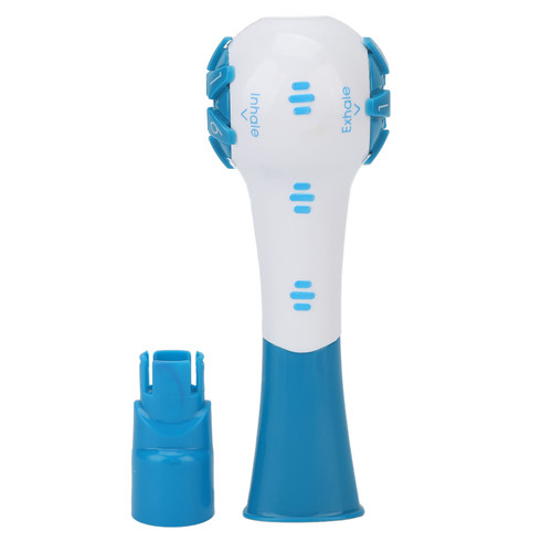 Breathing Exercise Device Portable Lung Trainer Inspiratory Expiratory for Natural Mucus Relief Blue