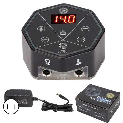 Tattoo Power Supply Digital Dual Model LED 6 Color Adjustable Tattoo Power Supply Box for Professional 100‑240V US Plug