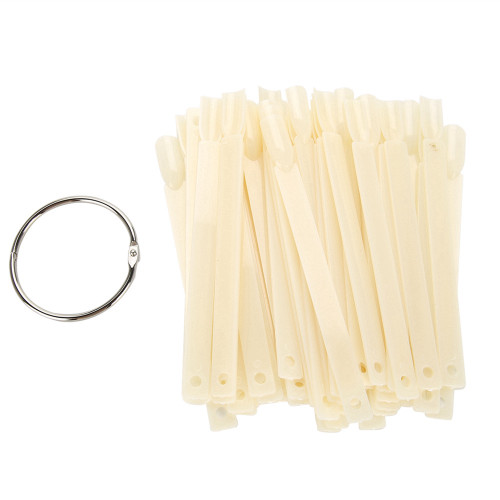 100Pcs / Bag Fan False Nail Tip Stick Palette Manicure Polish Gel Display Practice Tools(White)