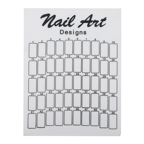 50Pcs Nail Art False Tips Chart Display Board Palette Nailtips Polish Gel Color Card (White)