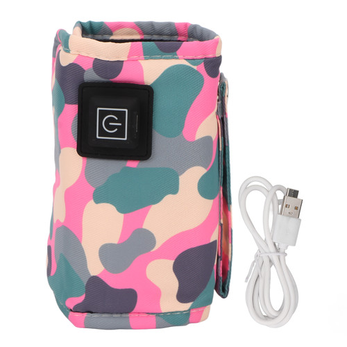 USB Baby Bottle Warmer Three Levels Temperature Adjustment Hook and Loop Design Portable Bottle Warmer
