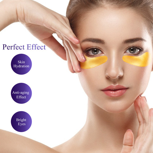 24K Gold Collagen Under Eye Mask Under Eye Patches Anti-Aging Under Eye Pads Reducing Dark Circles & Wrinkles 16 Pairs/Box