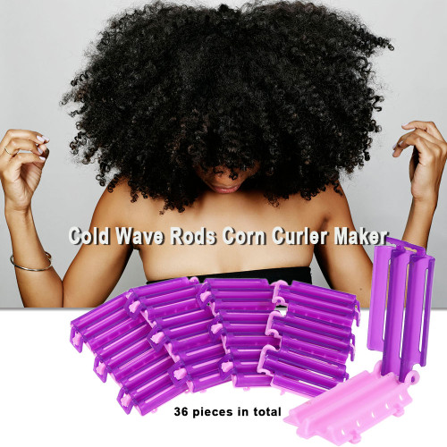 36 Pieces Cold Wave Rods Corn Curler Maker Hairdressing Clip Hair Styling DIY Tool Salon Travel Home Use